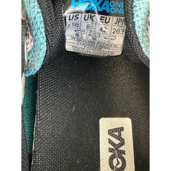 Hoka Clifton 9.5 Womens Trail Running Shoes Teal Lavender Yellow Vibram Sneakers - Picture 9 of 13